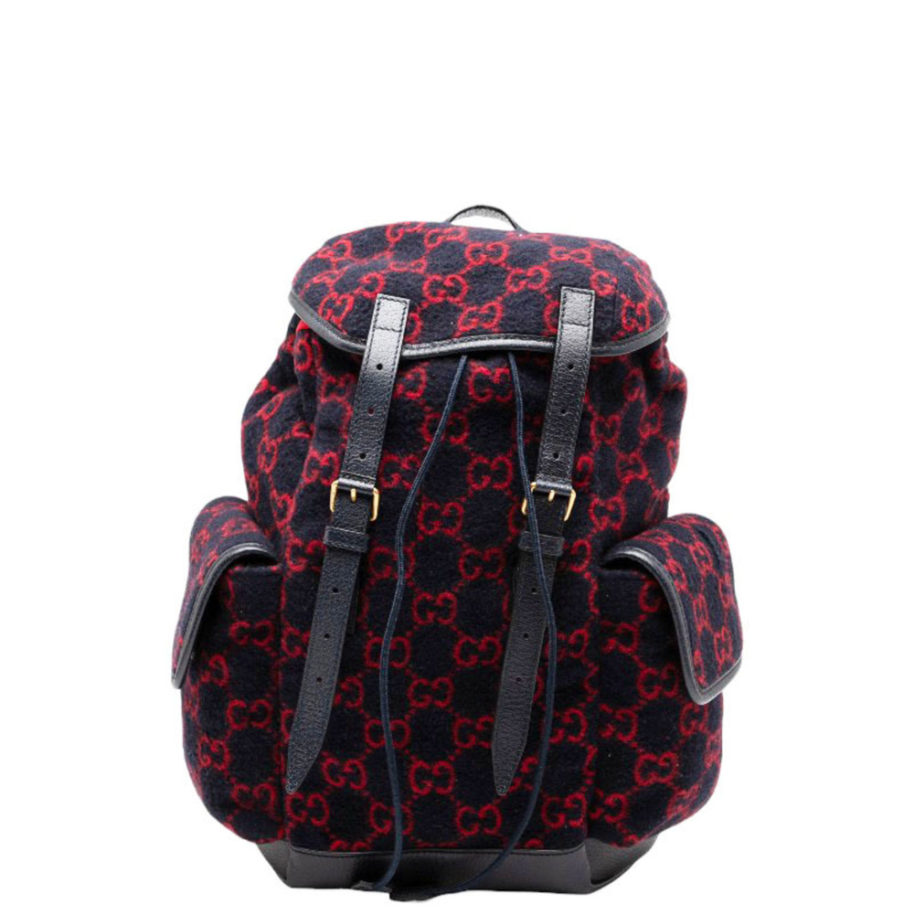GUCCI Authentic Red Leather Backpack - Picture 1 of 7